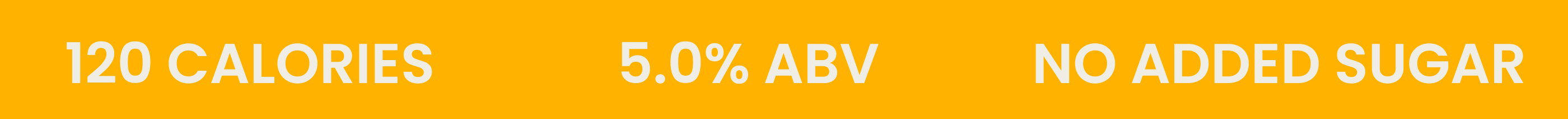 Nutritional information with calories, alcohol by volume (% ABV), and sugar content on a yellow background.