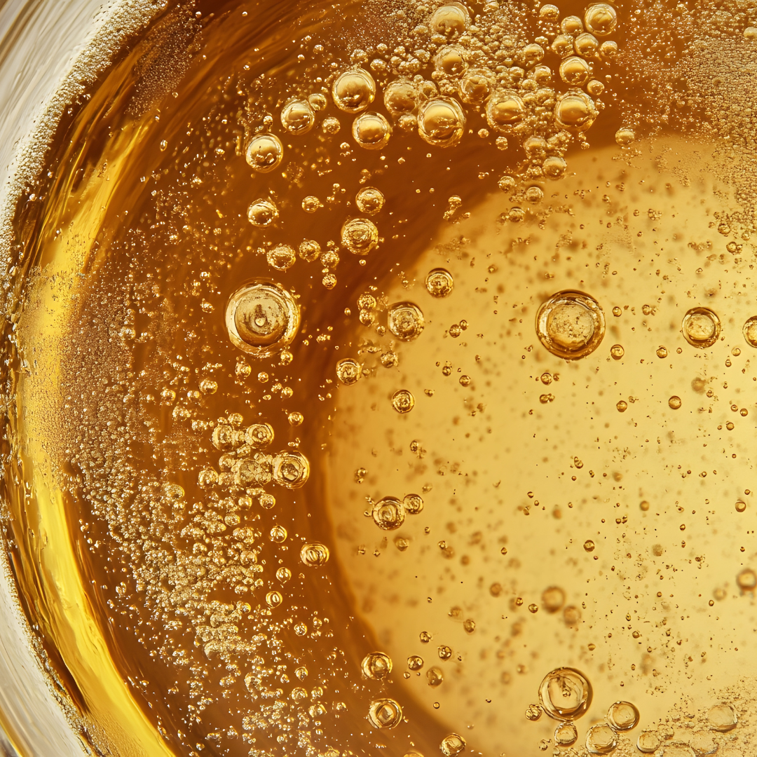 Close-up of a glass of wine with bubbles